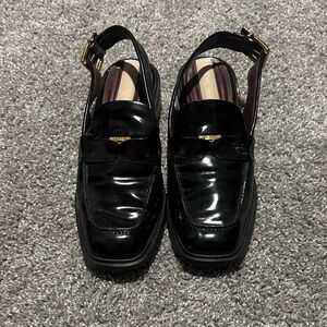 Franco Sarto Italian Black Leather Women’s Loafers